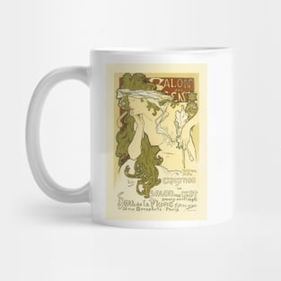 EXPOSITION SALON DES CENT France Vintage Poster by Alphonse Mucha Mug